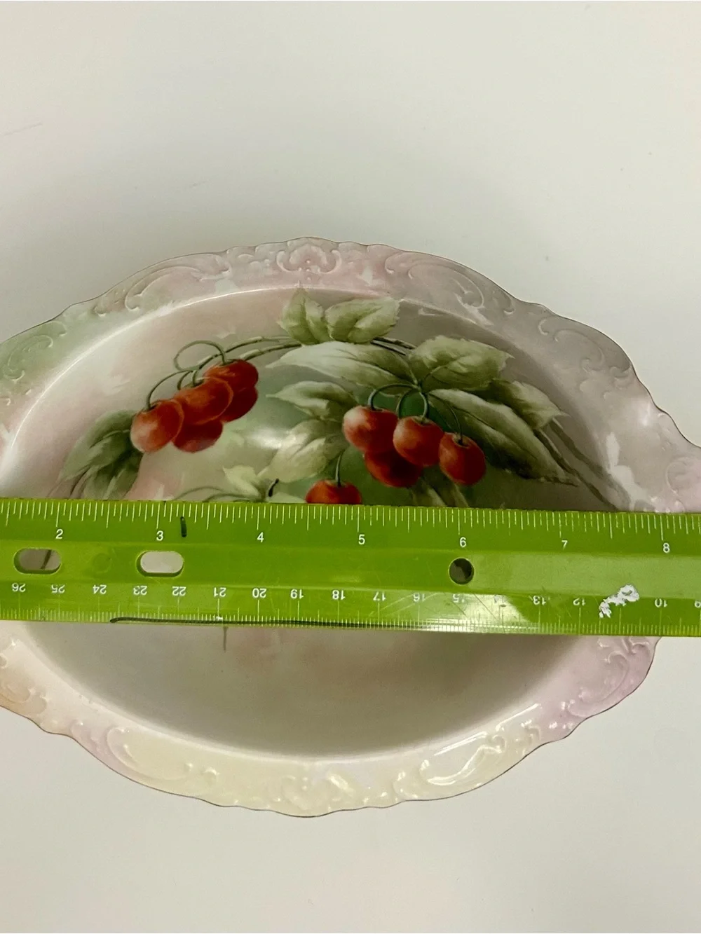 Vintage Wallendar Austria Serving Bowl w/ Cherry Tree Pattern/1884-1909
